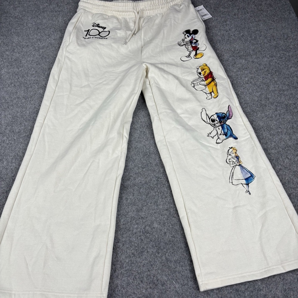 Disney Joggers Xl Unisex 100 Years Of Wonder Ivory Winnie The Pooh Mickey Mouse